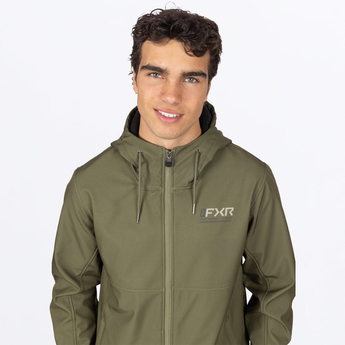 FXR HYDROGEN SOFTSHELL JACKET in Moss/Stone