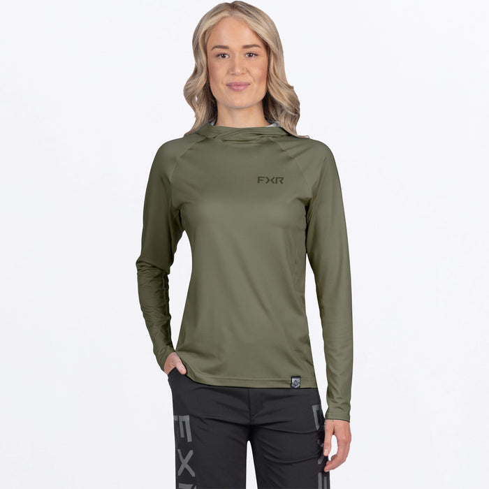 FXR ATTACK UPF WOMEN'S PULLOVER HOODIE 2025 in Moss