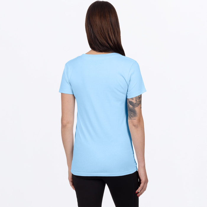 FXR WOMEN'S MITERED PREMIUM T-SHIRT in Sky Blue/Navy