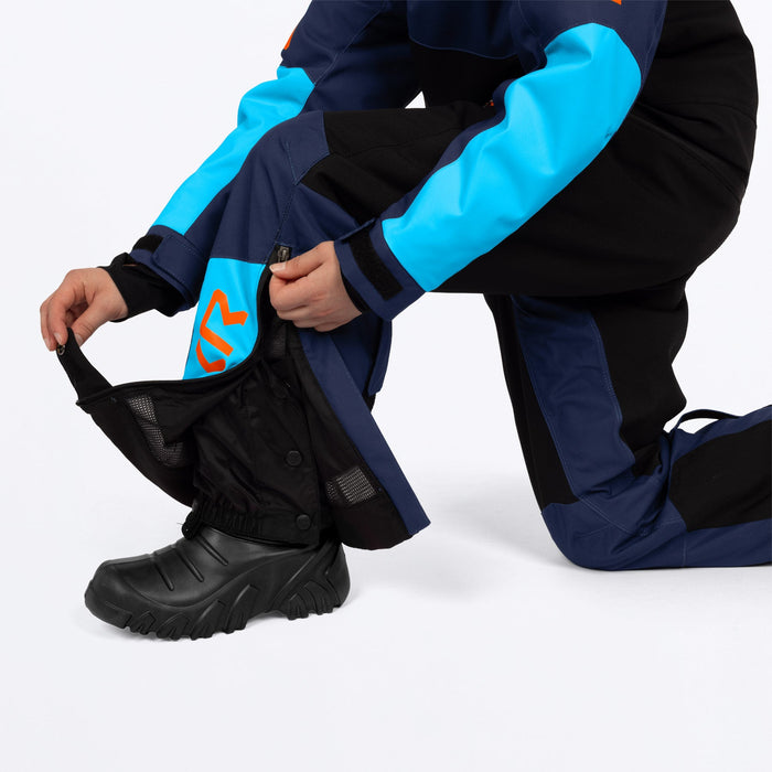 FXR Youth Vertical Monosuit in Midnight/Blue/Orange