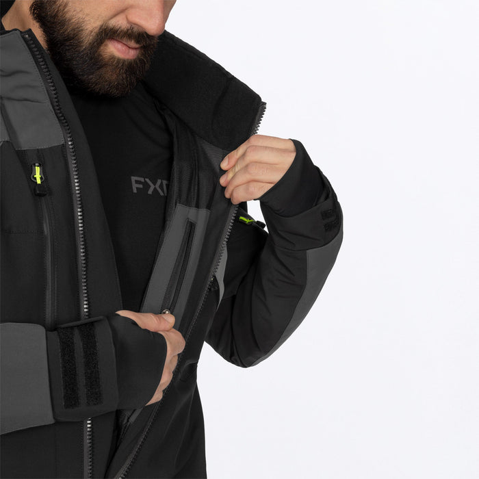 FXR VERTICAL MTX LITE MONOSUITS in Black/Asphalt/HiVis