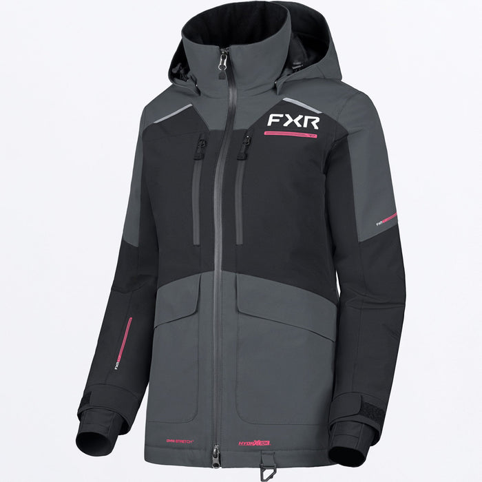 FXR AERIAL JACKET in Black/Asphalt/Blush