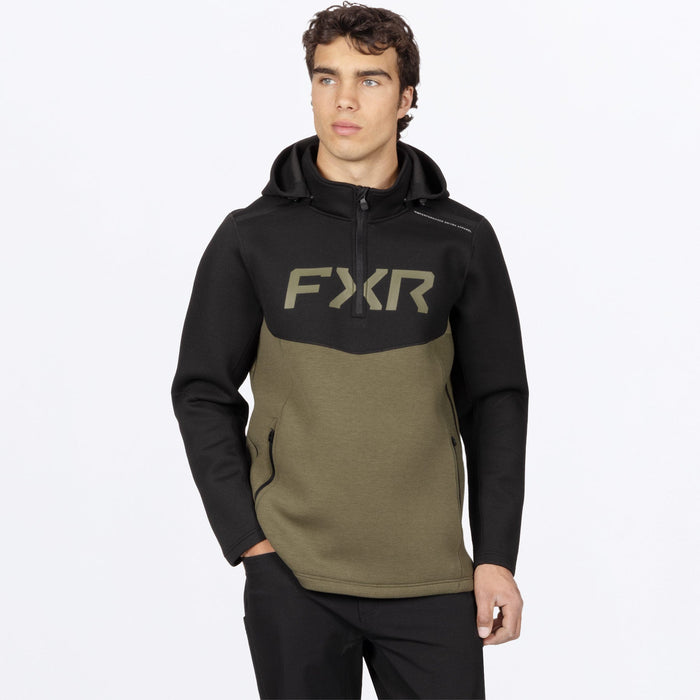 FXR ALTITUDE TECH 1/4 ZIP HOODIE in Black/Moss