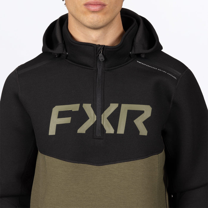 FXR ALTITUDE TECH 1/4 ZIP HOODIE in Black/Moss