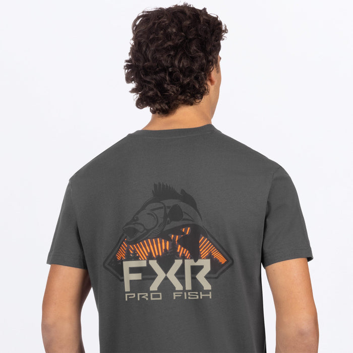 FXR WALLEYE PREMIUM T-SHIRT 2025 - Asphalt/Orange