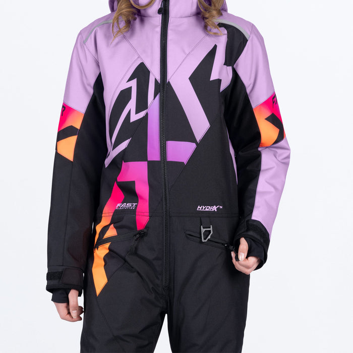 FXR YOUTH COLD CROSS CX MONOSUIT 2025 - Black/Lilac Glow