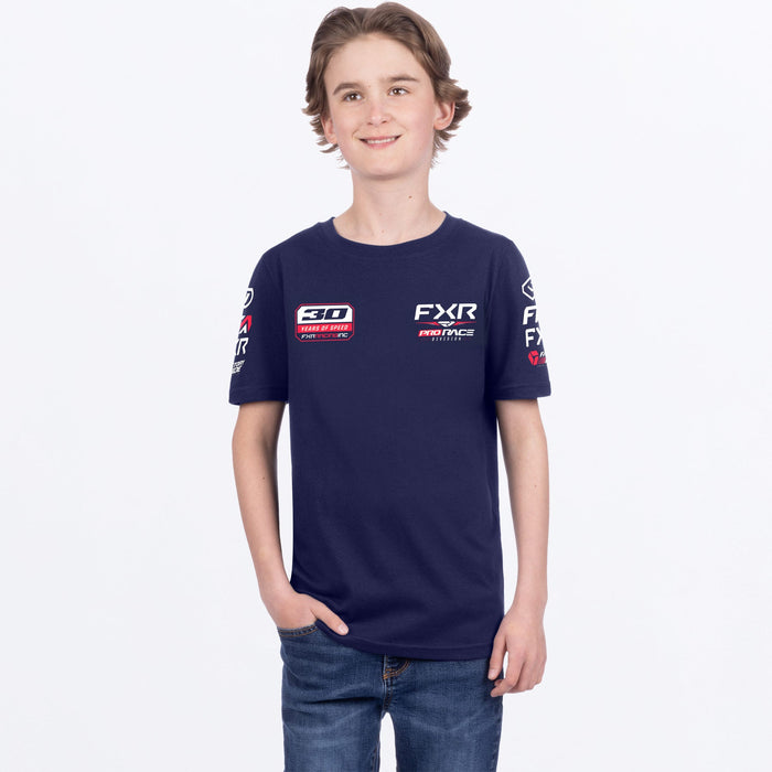 FXR YOUTH RACE DIV. PREMIUM T-SHIRT in Navy/Red