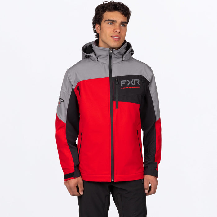 FXR ASCEND SOFTSHELL JACKET in Red/Ti