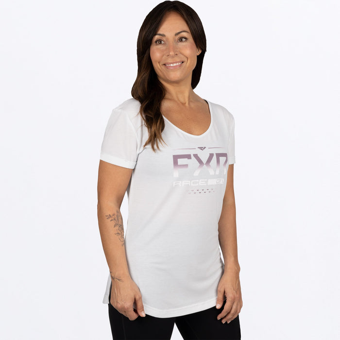 FXR Lotus Active Women's T-shirt in White/Muted Grape