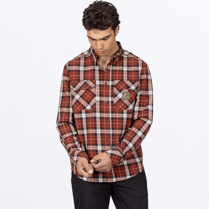 FXR HD FLANNEL SHIRT in Maroon/Navy