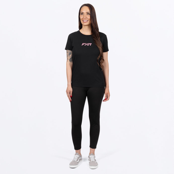 FXR WOMEN'S PEDIGREE PREMIUM T-SHIRT in Black/Dusty Rose