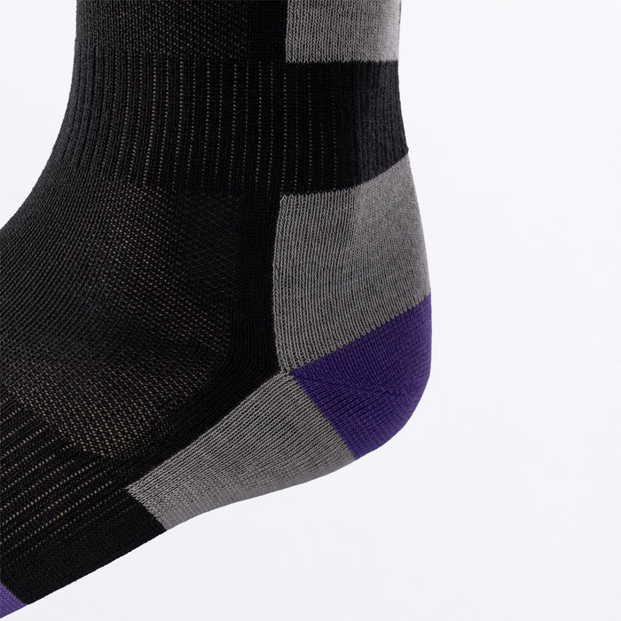 FXR RIDING SOCK AIR (1 PAIR) SNOW 2027 in Black/Purple