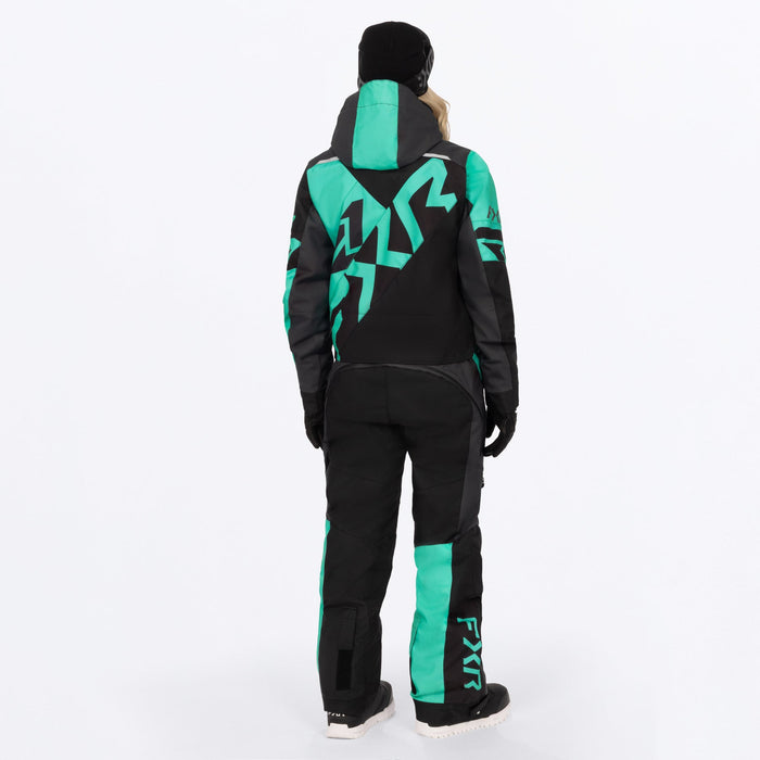 FXR Women's Cold Cross CX F.A.S.T.™ Monosuit in Black/Asphalt/Mint