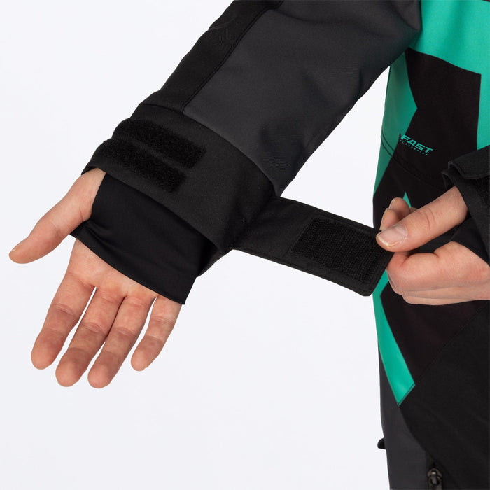 FXR Women's Cold Cross CX F.A.S.T.™ Monosuit in Black/Asphalt/Mint
