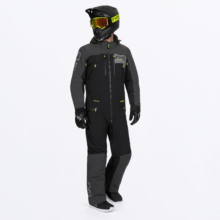FXR VERTICAL MTX LITE MONOSUITS in Black/Asphalt/HiVis