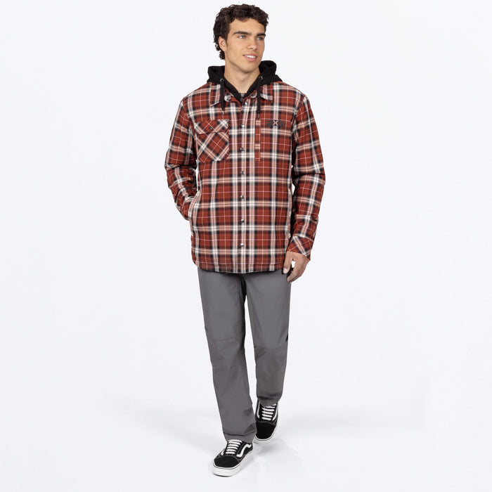 FXR INSULATED HD FLANNEL JACKET in Maroon/Navy