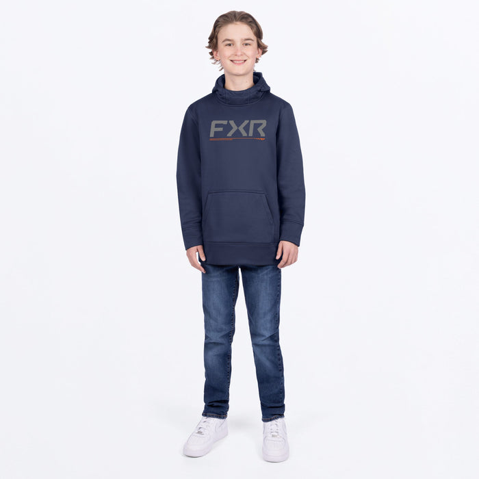 FXR YOUTH HYDROGEN TECH PULLOVER HOODIE in Midnight/Orange