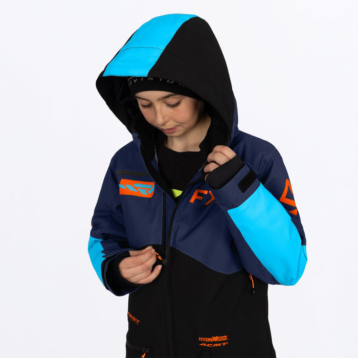 FXR Youth Vertical Monosuit in Midnight/Blue/Orange