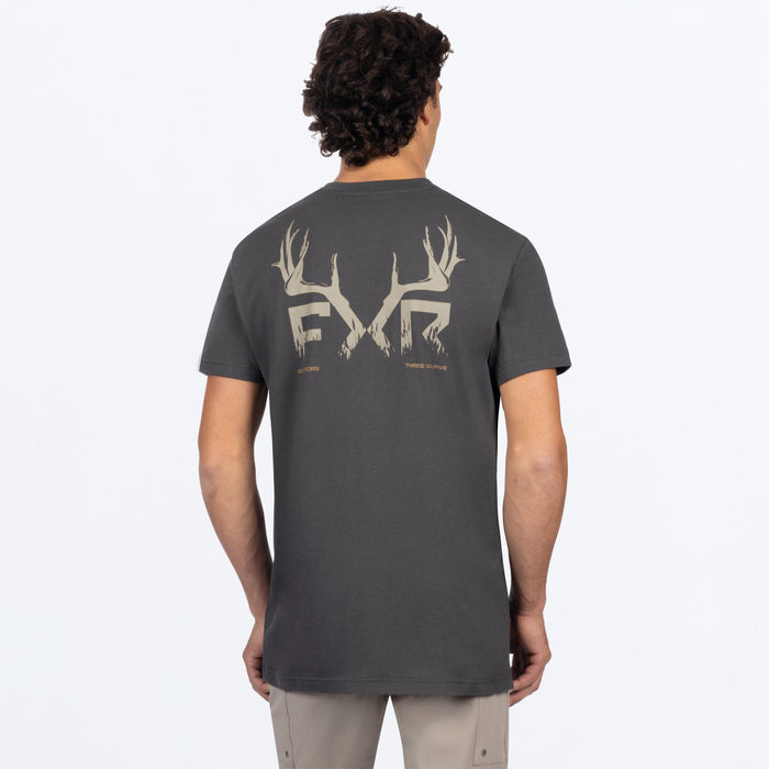 FXR ANTLER PREMIUM T-SHIRT 2025 - Asphalt/Stone