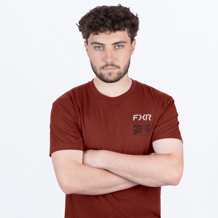 FXR VICTORY LAP PREMIUM T-SHIRT 2025 - Oxblood/Grey
