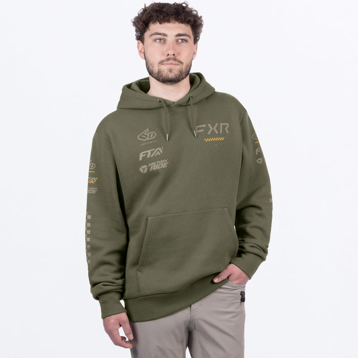 FXR STACK COTTON PULLOVER HOODIE 2025 - Moss/Stone