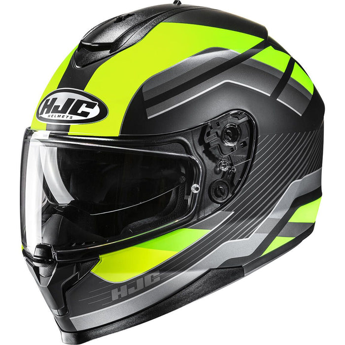 HJC C70 BELIS HELMET 2025 IN Semi-flat Black/Hi-Viz