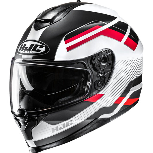 HJC C70 BELIS HELMET 2025 IN Semi-flat White/Red