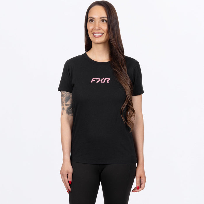FXR WOMEN'S PEDIGREE PREMIUM T-SHIRT in Black/Dusty Rose