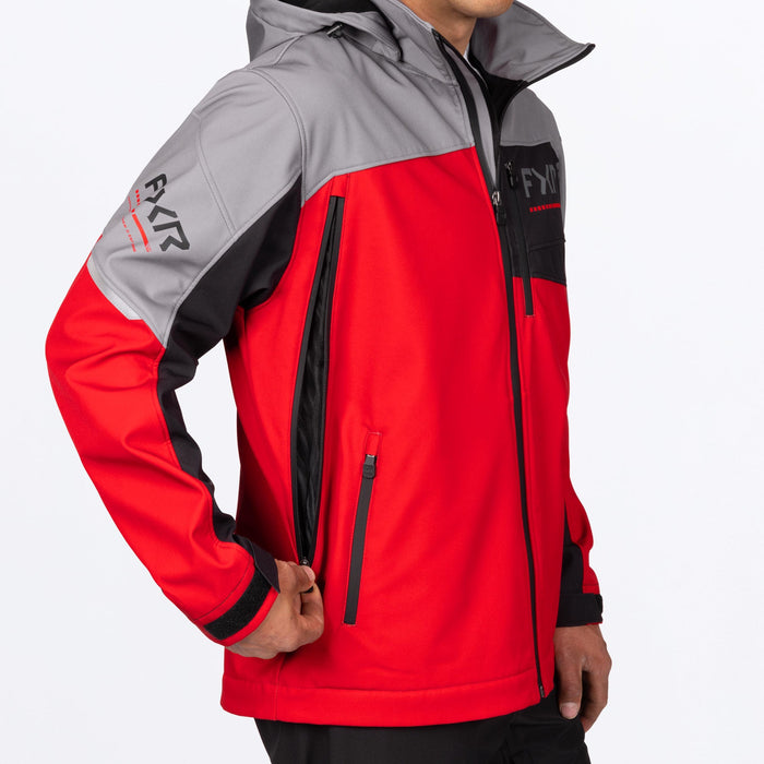 FXR ASCEND SOFTSHELL JACKET in Red/Ti