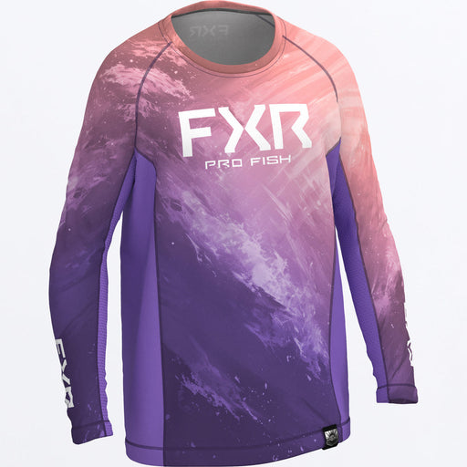 FXR DERBY UPF YOUTH LONGSLEEVE 2025 in Amethyst/Melon