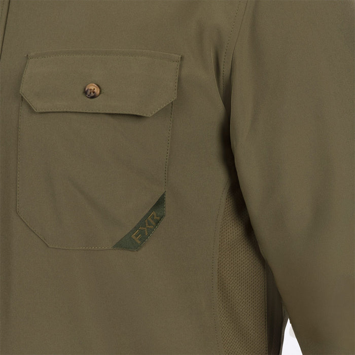 FXR BREEZE PERFORMANCE UPF LONGSLEEVE SHIRT in Moss/Army