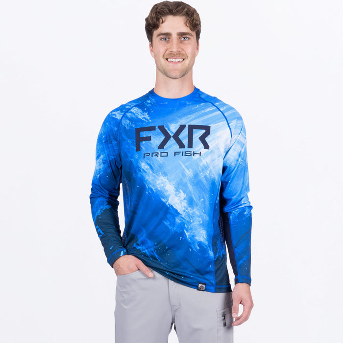 FXR  DERBY SWELL AIR UPF LONGSLEEVE 2025 in Blue/Navy