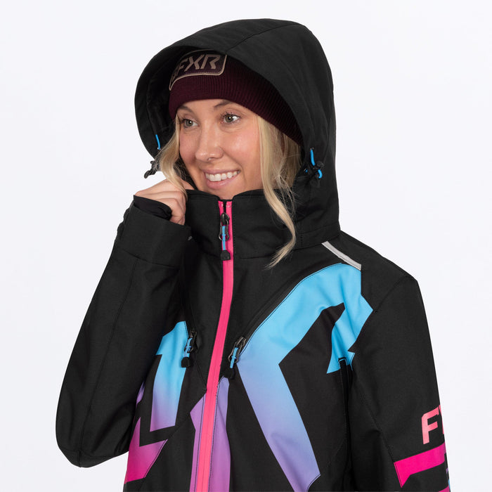 FXR Women's Cold Cross CX F.A.S.T.™ Monosuit in Black/Razz-Blue Fade