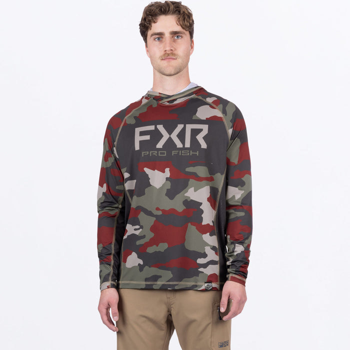 FXR DERBY CAMO AIR UPF PULLOVER HOODIE 2025 in Earth Camo