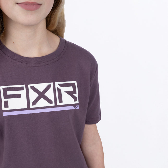 FXR Podium Youth Premium T-shirt in Muted Grape/Lavander