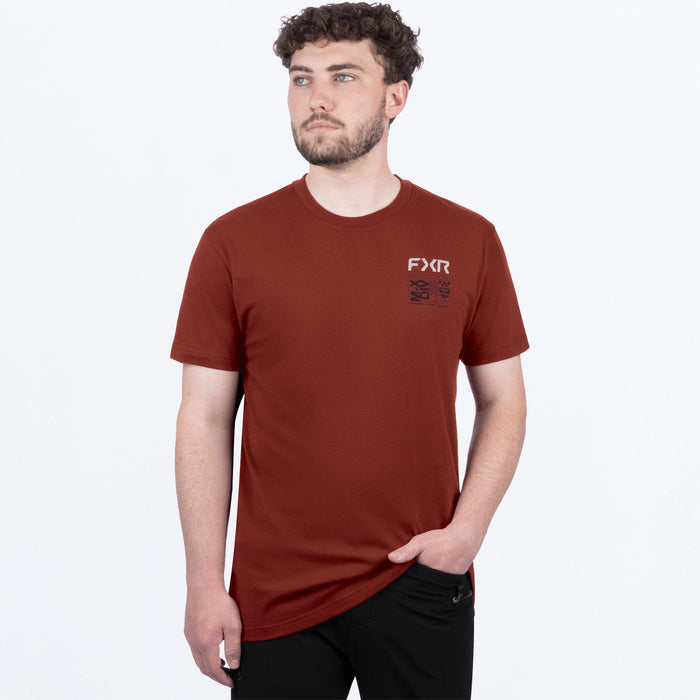FXR VICTORY LAP PREMIUM T-SHIRT 2025 - Oxblood/Grey