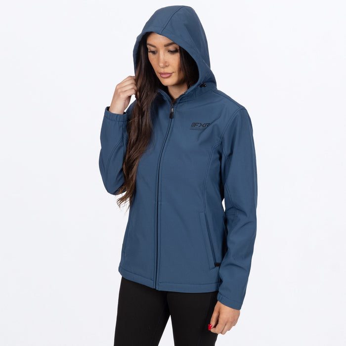 FXR WOMEN'S HYDROGEN SOFTSHELL JACKET in Dark Steel/Black