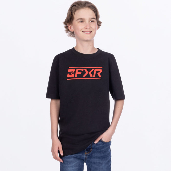 FXR YOUTH VICTORY PREMIUM T-SHIRT in Black/Red