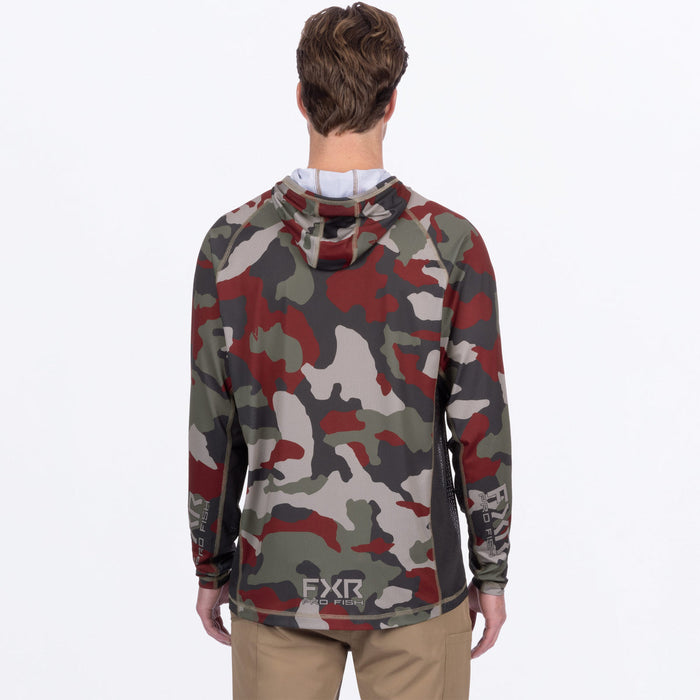 FXR DERBY CAMO AIR UPF PULLOVER HOODIE 2025 in Earth Camo