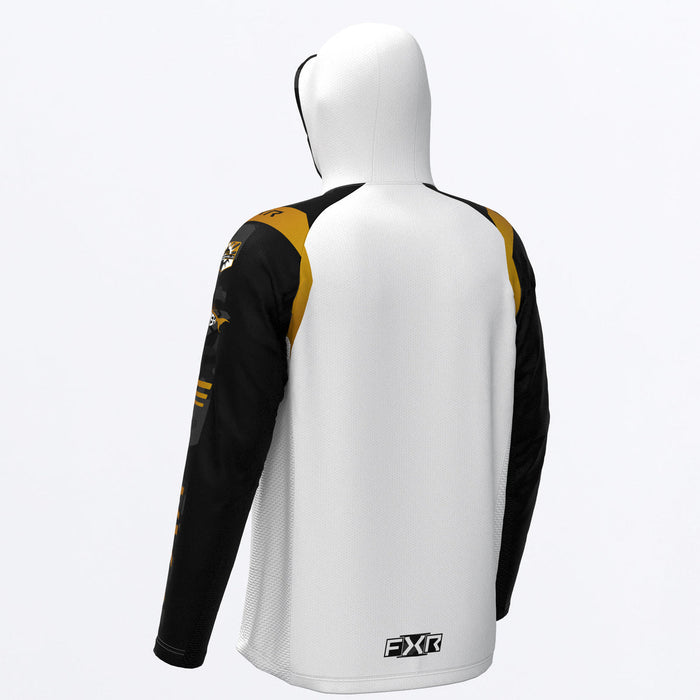 FXR TOURNAMENT AIR UPF PULLOVER HOODIE 2025 in Black Camo/White