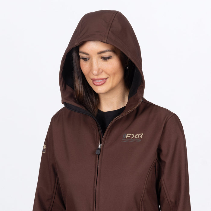 FXR WOMEN'S HYDROGEN SOFTSHELL JACKET in Dark Cedar/Sand