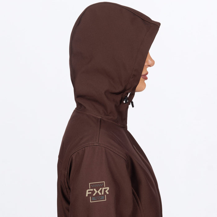 FXR WOMEN'S HYDROGEN SOFTSHELL JACKET in Dark Cedar/Sand