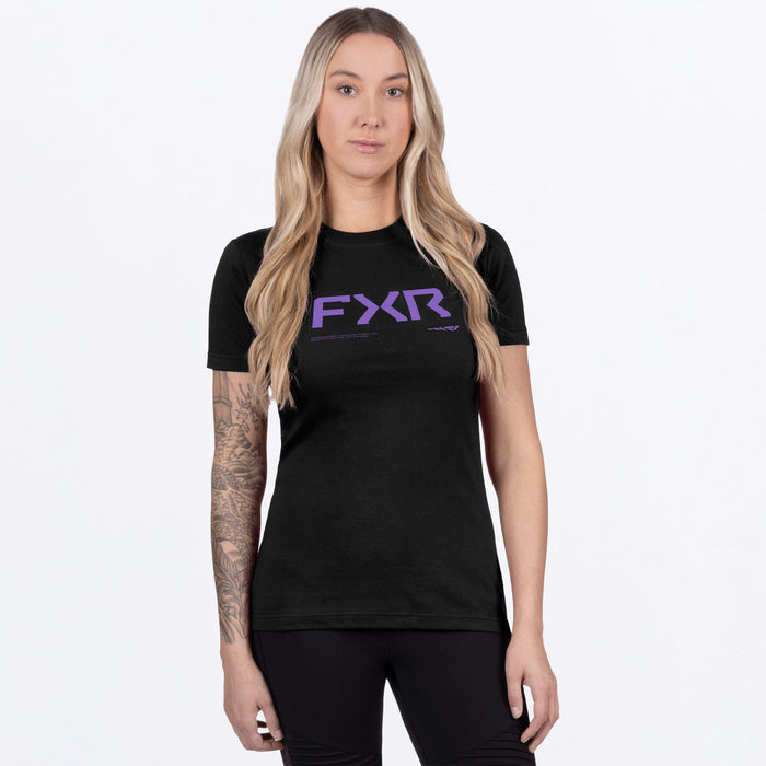 FXR HYDROGEN WOMEN'S PREMIUM T-SHIRT 2025 - Black/Amethyst