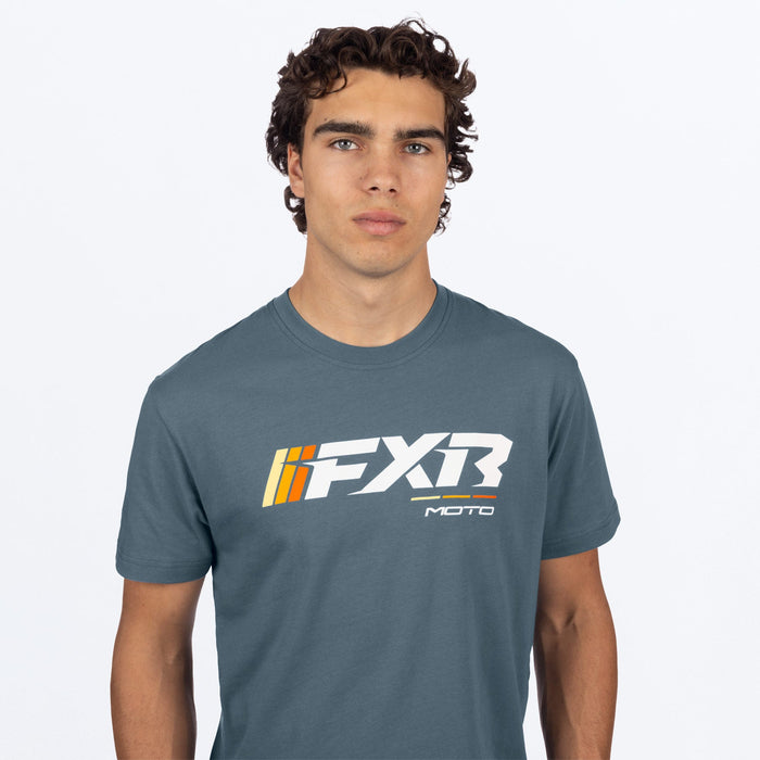 FXR MOTO PREMIUM T-SHIRT 2025 - Steel/Orange