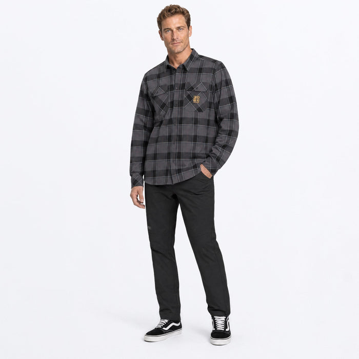 FXR HD FLANNEL SHIRT in Black/Asphalt