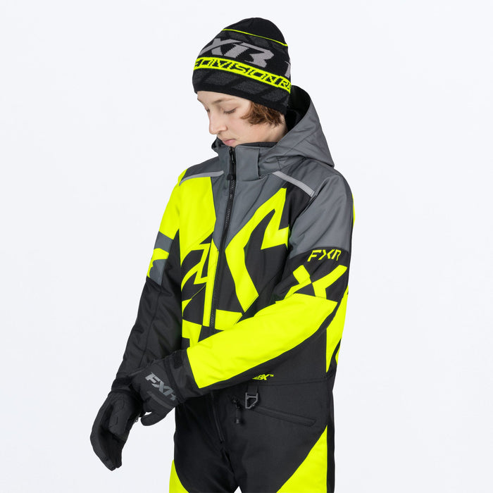 FXR YOUTH COLD CROSS CX MONOSUIT 2025 - Black/HiVis