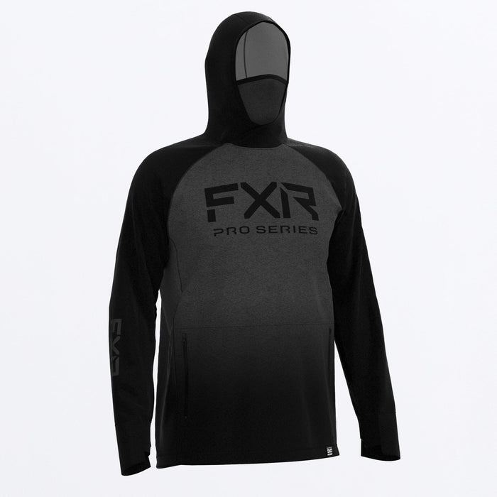 FXR Tournament Pro Hybrid UPF Pullover Hoodie in Asphalt Hthr/Black 