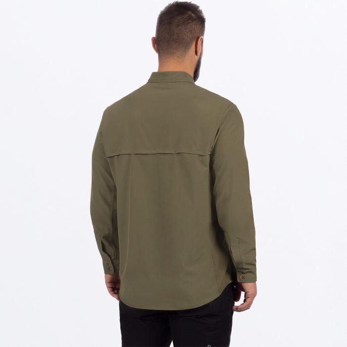 FXR BREEZE PERFORMANCE UPF LONGSLEEVE SHIRT in Black/Stone