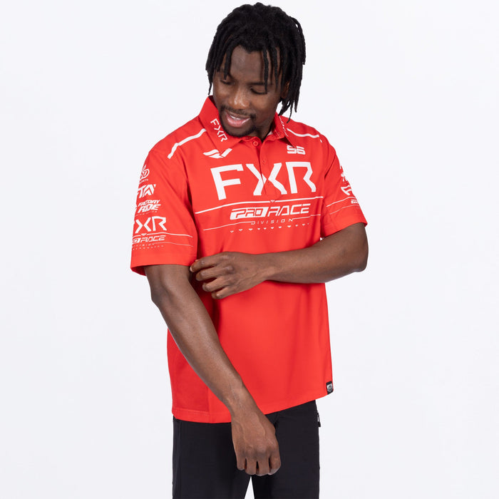 FXR RACE DIVISION PERFORMANCE UPF POLO SHIRT 2025 - Red/White