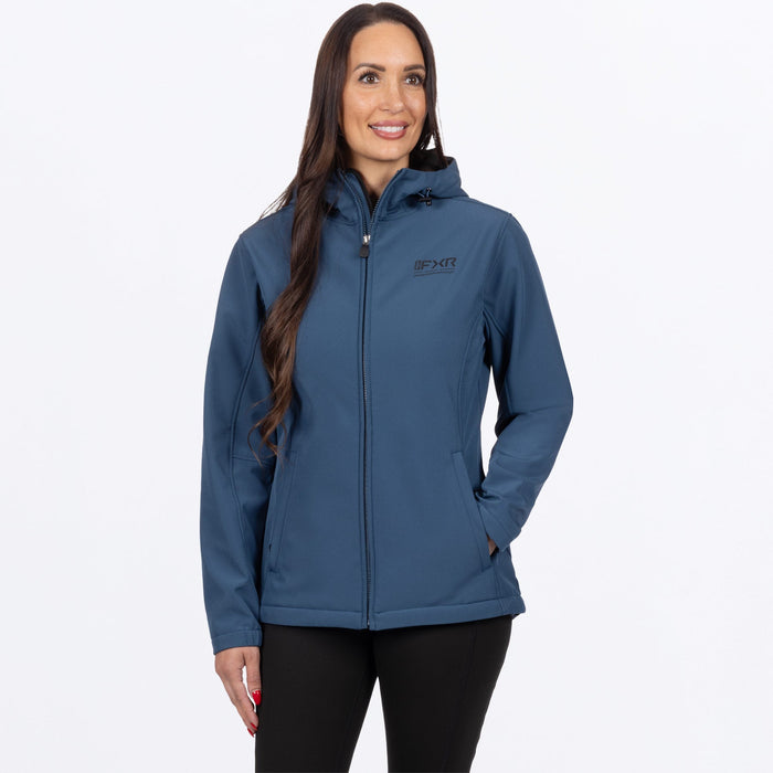 FXR WOMEN'S HYDROGEN SOFTSHELL JACKET in Dark Steel/Black